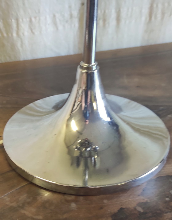 Image 1 of XL Chrome Metal Table Lamp by Seylumiere - 1970s/80s