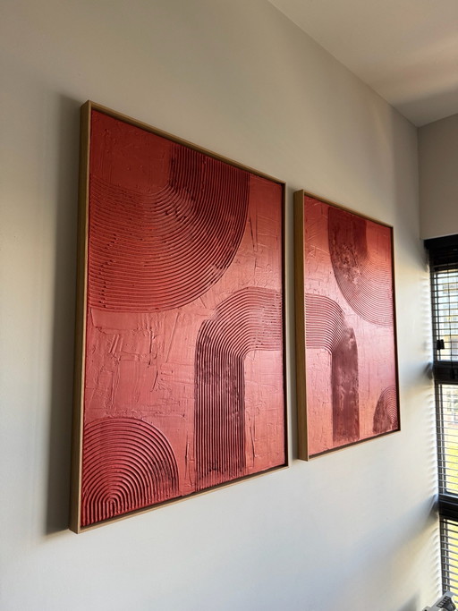 Le Duo Terracotta | Set of 2 handmade paintings 60x80 cm