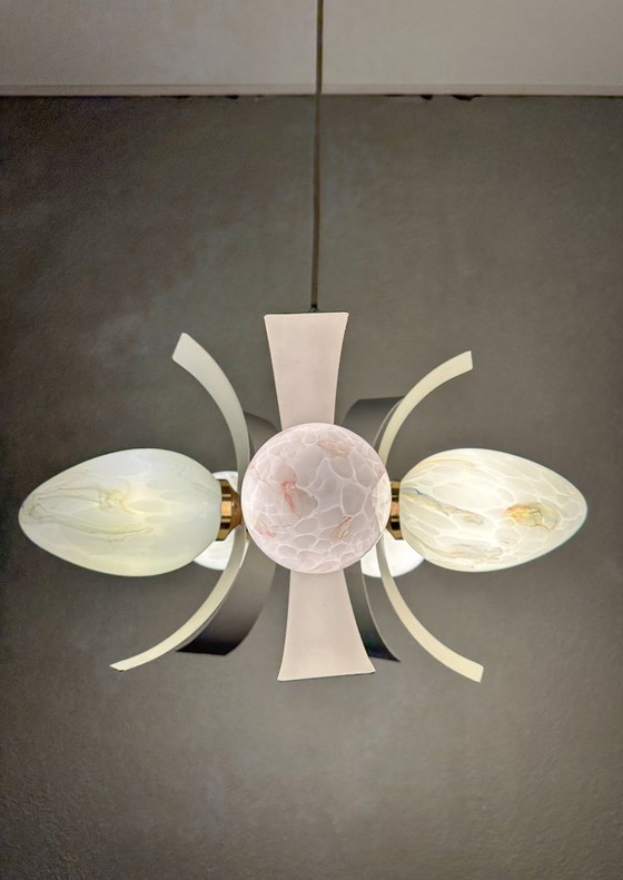 Vintage Spoetnik Hanglamp – Hanglampen, Glass, Metal (photo 4 of 12)