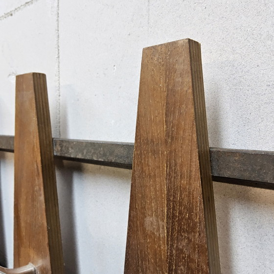 Image 1 of Appendiabiti da parete vintage (anni '60) (appendiabiti in stile Mid-Century Modern) in legno e metallo
