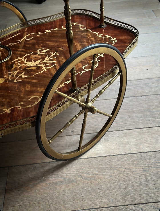 Carrello bar, anni '70 Italia, Carrelli bar, Altro, Legno, Multicolore (foto 2 di 6)