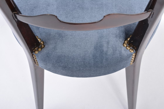 Image 1 of Set of Four Italian High Back Dining Chairs by Aldo Tura