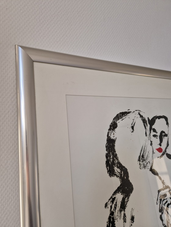 Image 1 of Grande œuvre représentant un passage partout dansant, 68 x 94 cm, signée