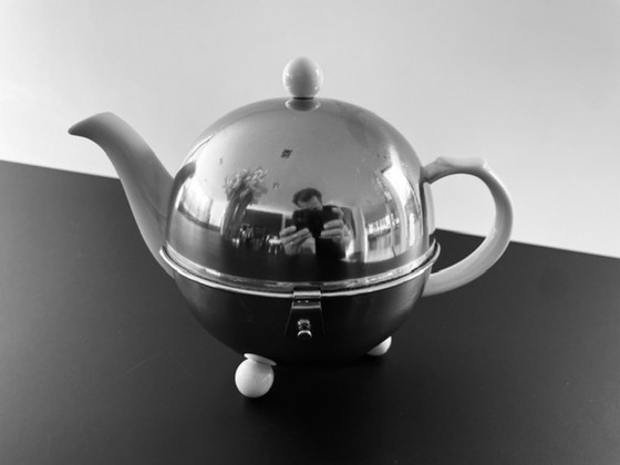 Image 1 of Servizio da tè/caffè vintage – ceramica e acciaio inossidabile – 3 pezzi