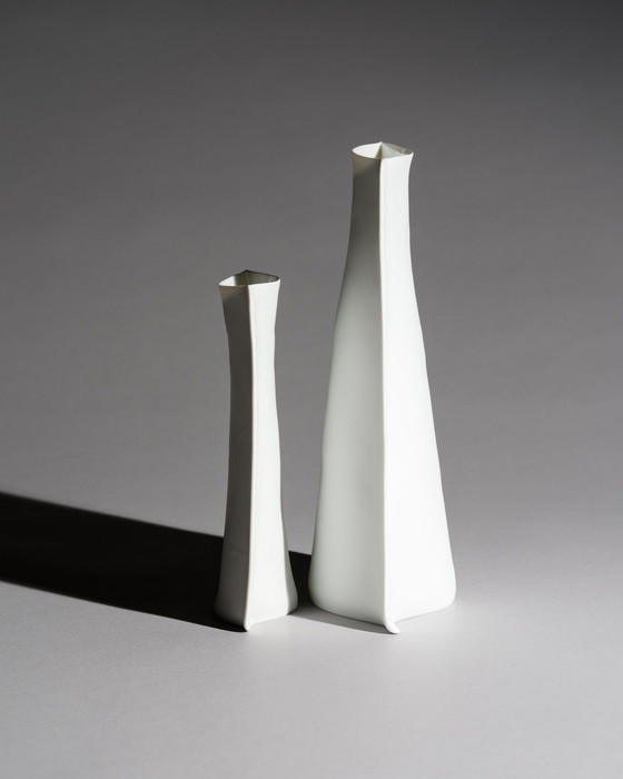 Image 1 of Johan van Loon x Rosenthal Studio-Line Matte Paper Bisque Porcelain Vase Duo