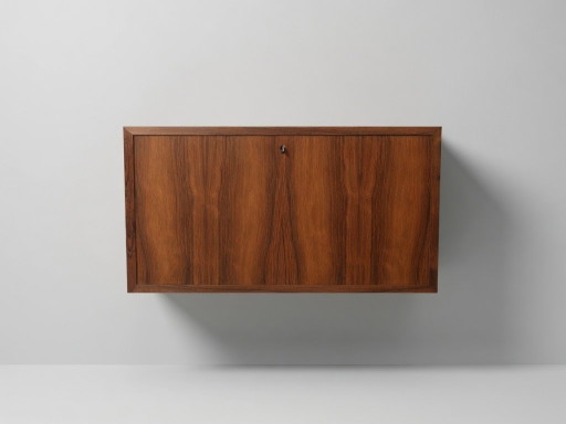 Mueble bar de pared de palisandro diseñado por Poul Cadovius para Cado.