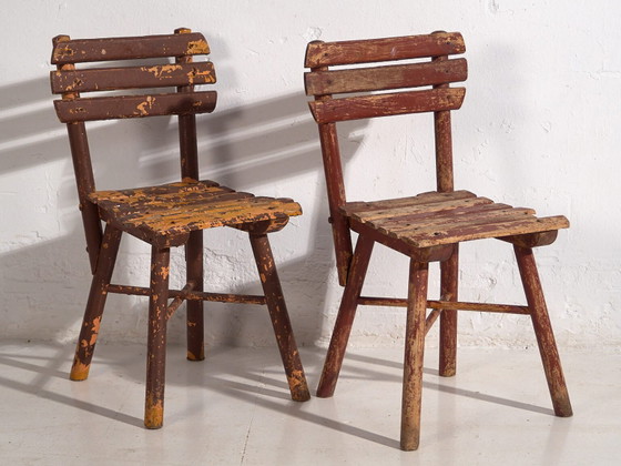 Antique school chairs (c.1920). Set of 4 pieces #1 – Side chairs, Vintage (photo 38 of 40)