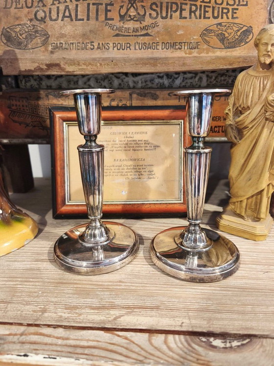 Image 1 of Silver Candlesticks, Pair.
