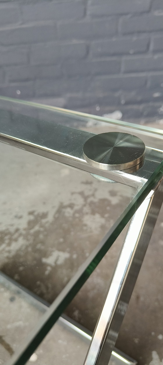 Image 1 of Tavolino postmoderno Gebra in vetro cromato