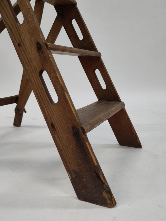 Image 1 of Antique wooden library ladder
