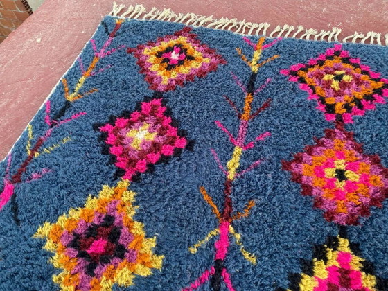 Berber vloerkleed 3x2M Dikke wol diepblauw & veelkleurige Berber patronen – Vloerkleden en tapijten, Katoen (photo 7 of 8)