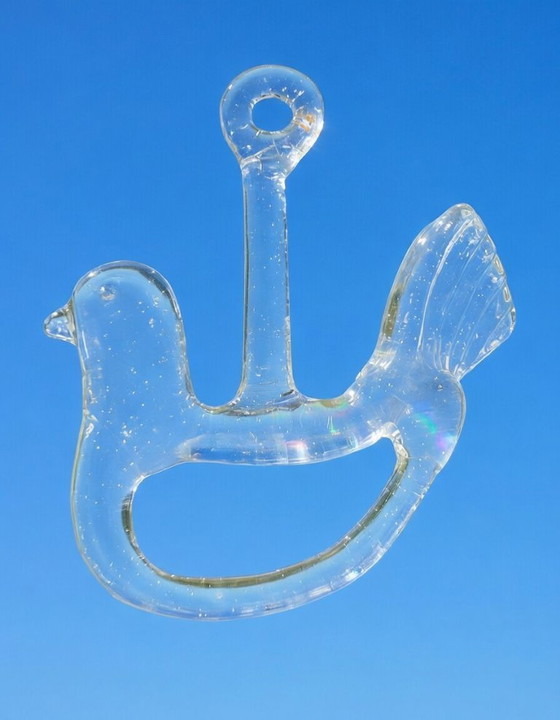 Image 1 of Kosta Boda Glazen Duif/Vogel Suncatcher – Ontwerp Bertil Vallien 