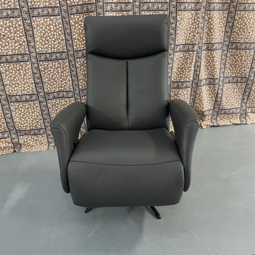 Relaxfauteuil leer antracietkleur