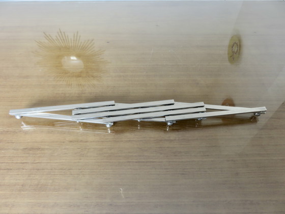 Image 1 of Jacques Adnet extendable silver-plated trivet, 40s 50s