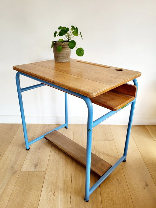 banc ou bureau d'école vintage