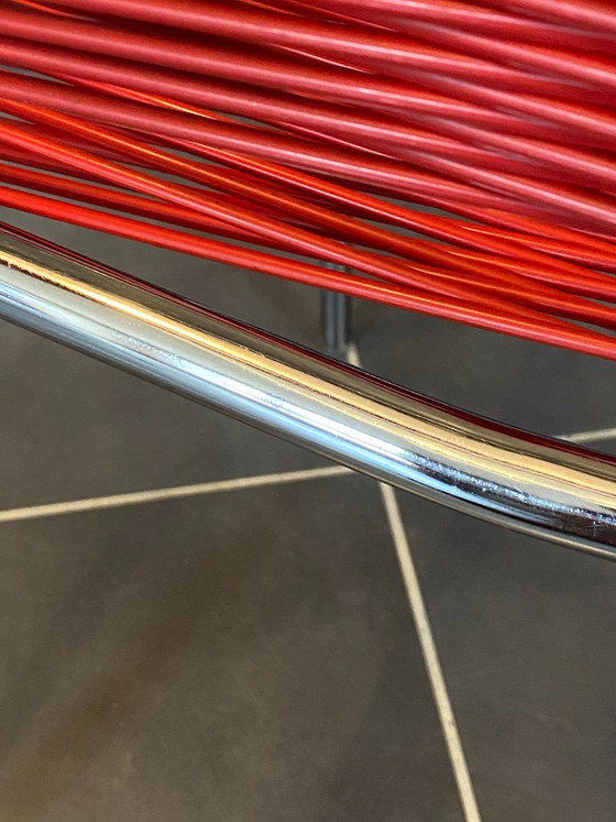 Vintage 1960 red chrome scoubidou or spaghetti chair – Dining chairs, Plastic (photo 19 of 20)