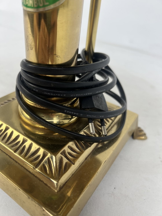 Vintage Brass Table Lamp, Orient Express Istanbul – Glass (photo 4 of 5)