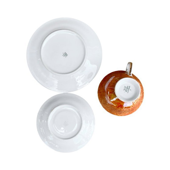 Image 1 of Set da colazione marmorizzato, Wałbrzych, Polonia, anni Settanta.