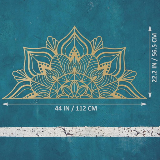 ESTART Grand mandala en métal - Décoration murale unique en forme de fleur de lotus pour salon, chambre à coucher, bureau et mai