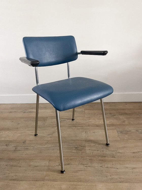 Gispen 1235 | appena rivestito | colore sabbia, Sedie da pranzo, Tessile, Metallo, Beige, Vintage (foto 7 di 7)