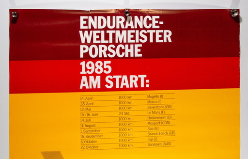 Original Porsche Endurance World Champion 1985 Poster Plakat – Rothmans 962C XL 102 x 76cm