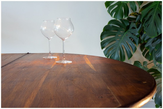 Image 1 of Très jolie table ancienne demi-lune en chêne