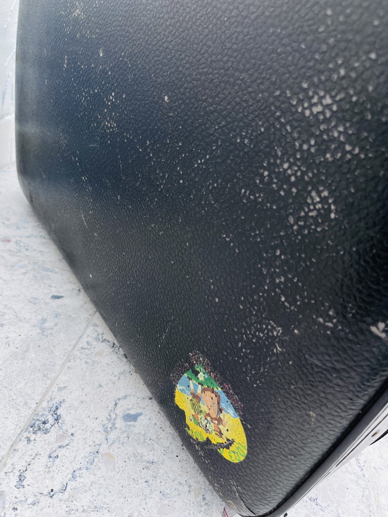 Image 1 of Attractive Beige Skaï suitcase with front pocket. Small flaw in zipper, but functional. Dimensions