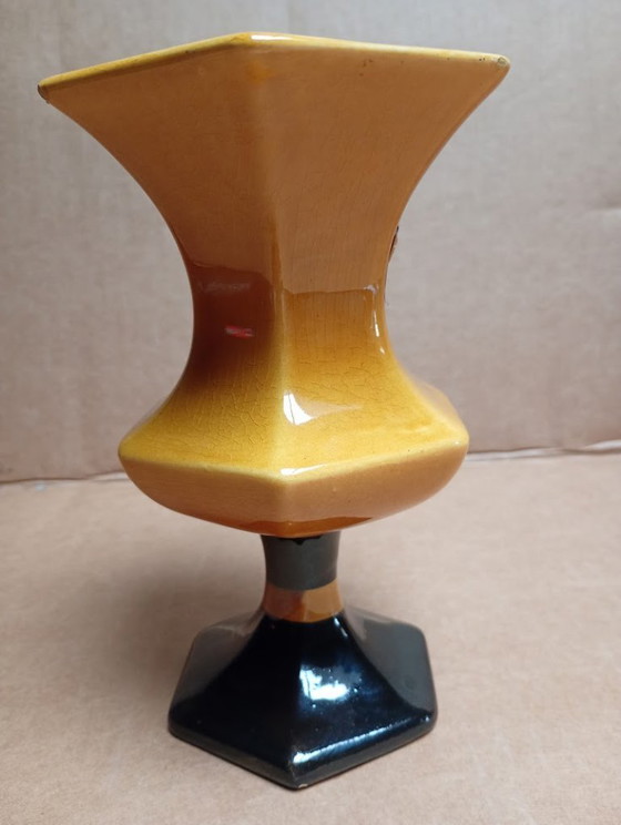 Image 1 of Vaso Art Déco/Vintage della famosa manifattura belga di Faïencerie de Thulin (anni '50)