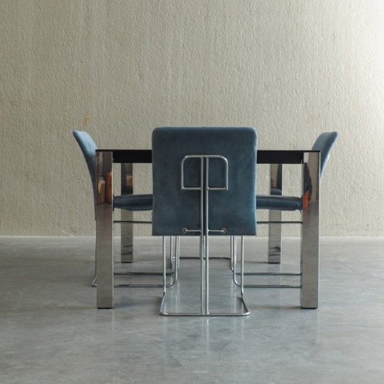 Eettafel van Giovanni Offredi voor Saporiti – Wood, Chrome (photo 20 of 21)