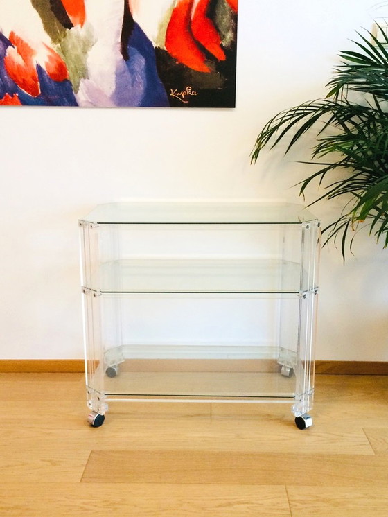 Image 1 of Plexiglas Serveerwagen # Vintage 90S # Lucite Trolley Bar