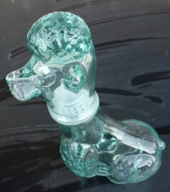 Image 1 of 2x Vintage Glazen karaffen in de vorm van Hond en Haan.