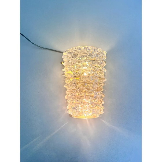 Image 1 of Een paar Art Deco Rostrato wandlampen in Barokke stijl van helder Italiaans Muranoglas