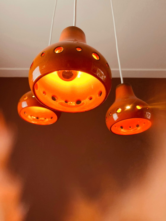 Image 1 of Uniek! Oranje Keramieken Cascade Hanglamp