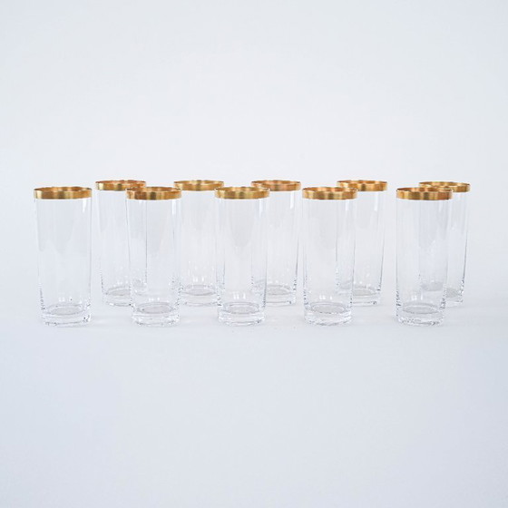 Image 1 of Set di bicchieri di cristallo, design italiano, anni '70, made in Italy