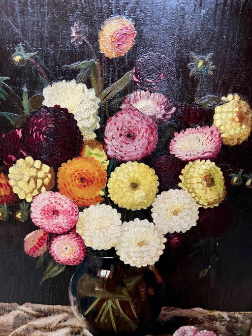 Painting “Still life with flowers”. – schilderijen tekeningen, Wood (photo 2 of 7)