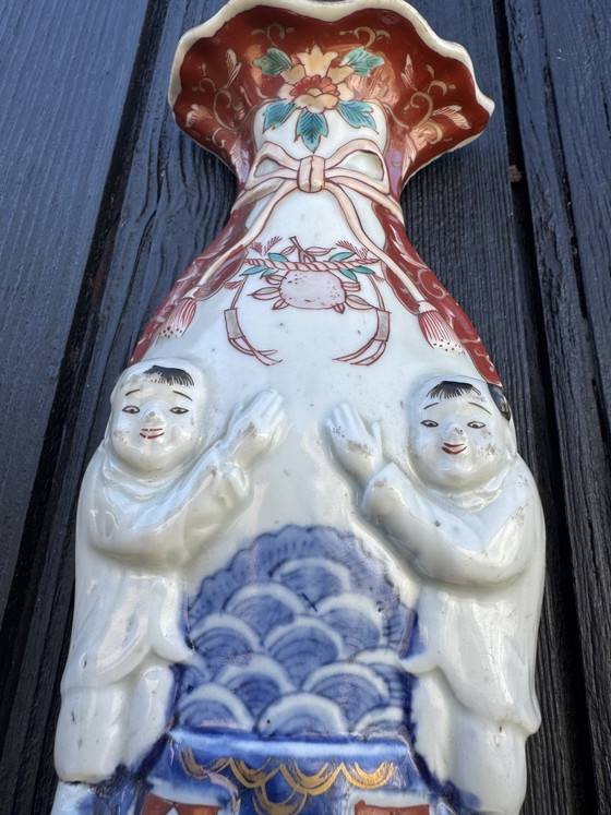 19th Century Japanese Imari Porcelain Wall Vase (photo 9 of 11)