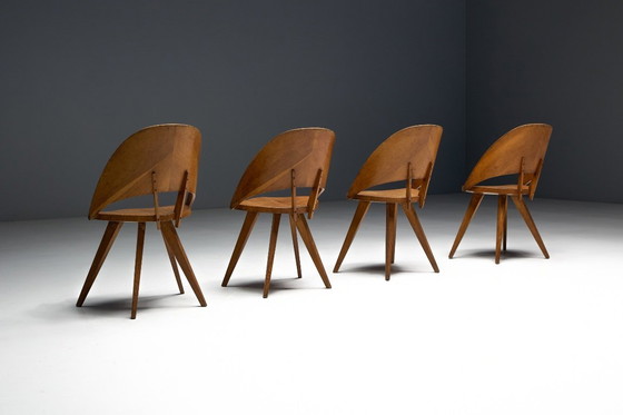 Image 1 of Mid-Century Plywood Dining Chairs, Italy, 1950s