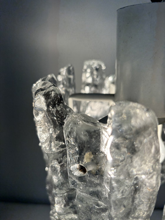 Image 1 of Ijsglas hanglamp van Kalmar Franken, geproduceerd in Oostenrijk gedurende de jaren 60