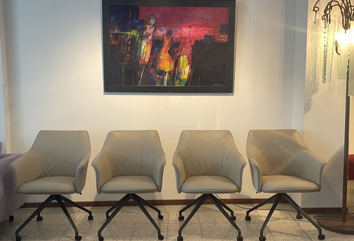 4 chaises de salle à manger Leolux Mara Twist NEUF