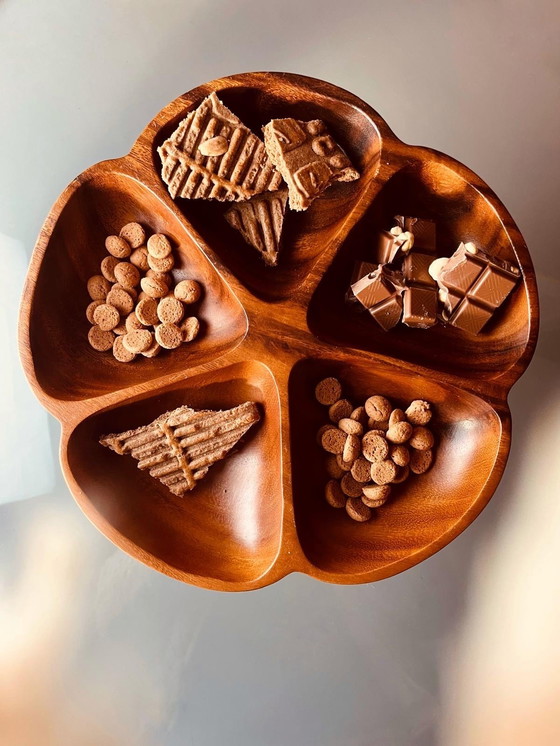 Image 1 of 🤎Ciotola girevole in legno per snack🤎