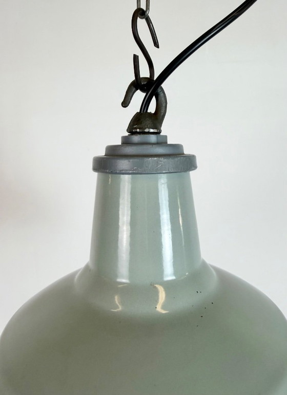 Image 1 of Industriële grijze geëmailleerde hanglamp van Thorlux uit de jaren 60.
