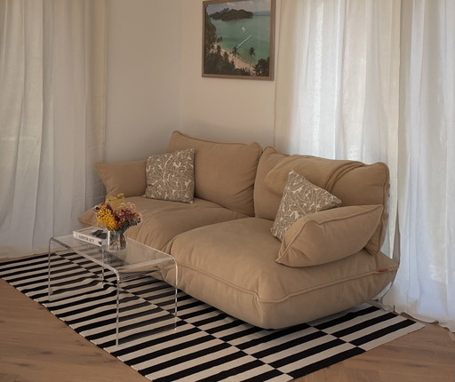 Divano Fatboy Sumo 2 posti in velluto a coste beige