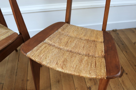 Image 1 of Set of 3 Vintage Roger Landault "Ellipse" Sentou 1957 Chairs