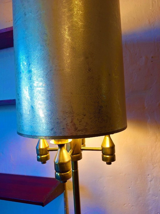 Image 1 of Brutalistische Stehlampe aus Messing mit vier Leuchten aus der Mitte des 20. Jahrhunderts, 1960er Jahre