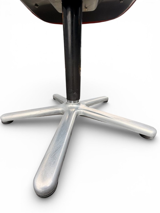 Image 1 of Set di 4 sedie Wilkhahn vintage modello 231/5 - Tessuto arancione e alluminio (anni '70)