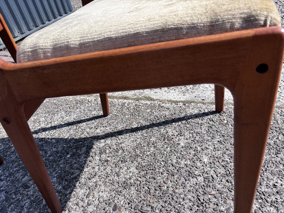 Image 1 of 6 X Vintage Eetkamerstoelen Deens  Teak