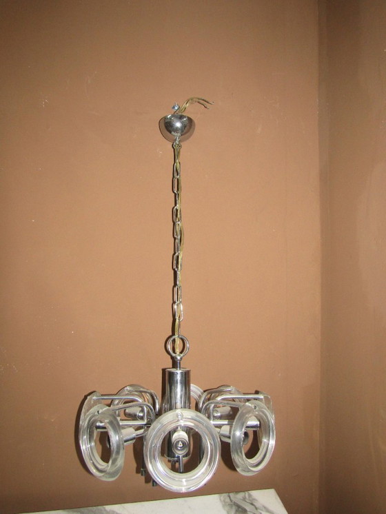 Image 1 of lampadario vintage dischi cristallo