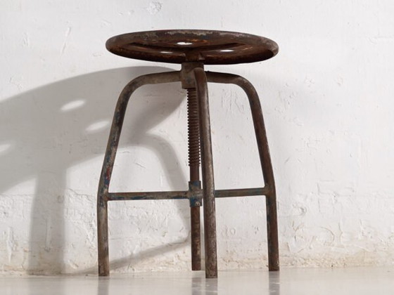 Sgabello blu stile industriale (c.1950) #8 – Sgabelli, Iron, Industrieel (photo 12 of 25)