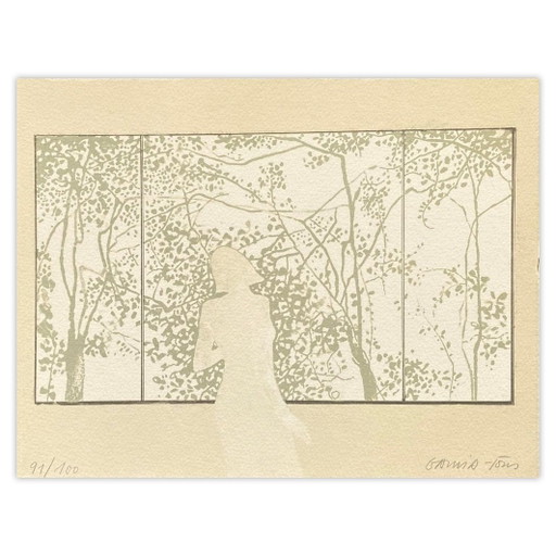 Pierre GARCIA-FONS Nu au paravent Signed lithograph 1990
