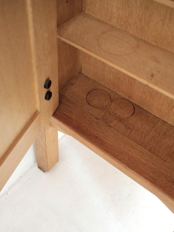 Image 1 of Dressoir van Guillerme en Chambron in licht eikenhout, brutalistische stijl